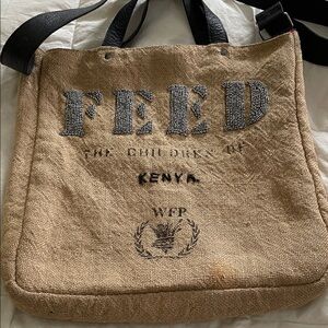 FEED Kenya Messenger Bag - Tan and Black